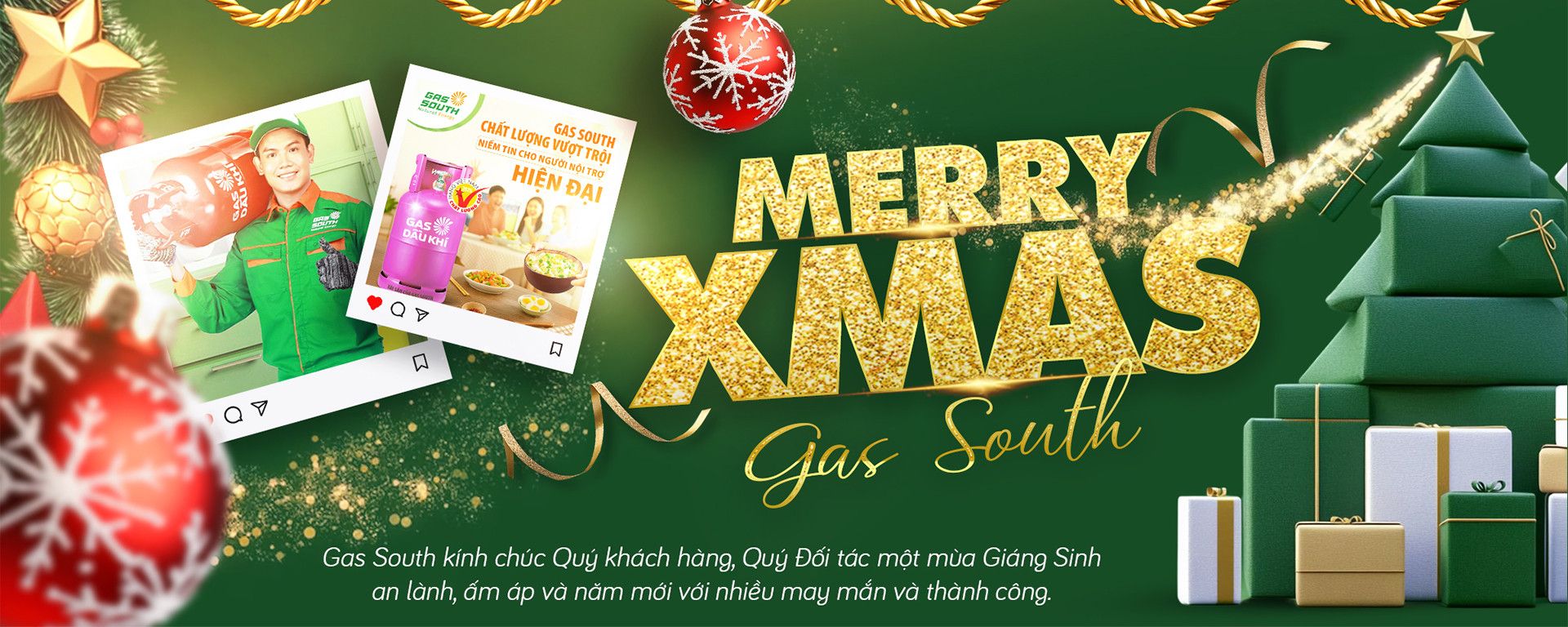 Banner mừng giáng sinh của Gas South năm 2025 (PC)