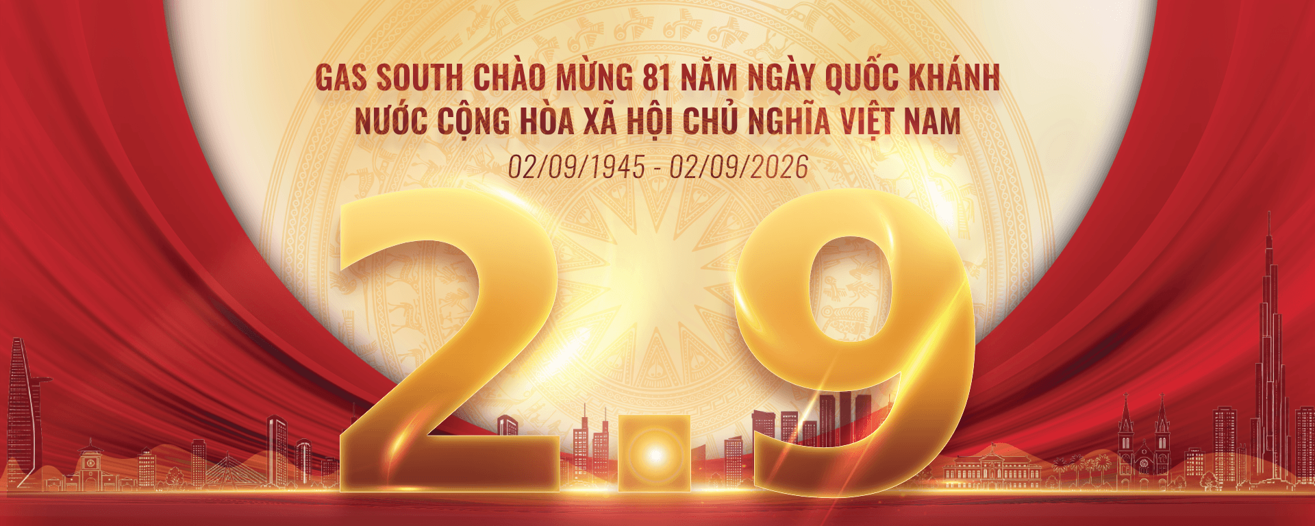 Banner PC Lễ Quốc Khánh 02/09/2026 của Gas South